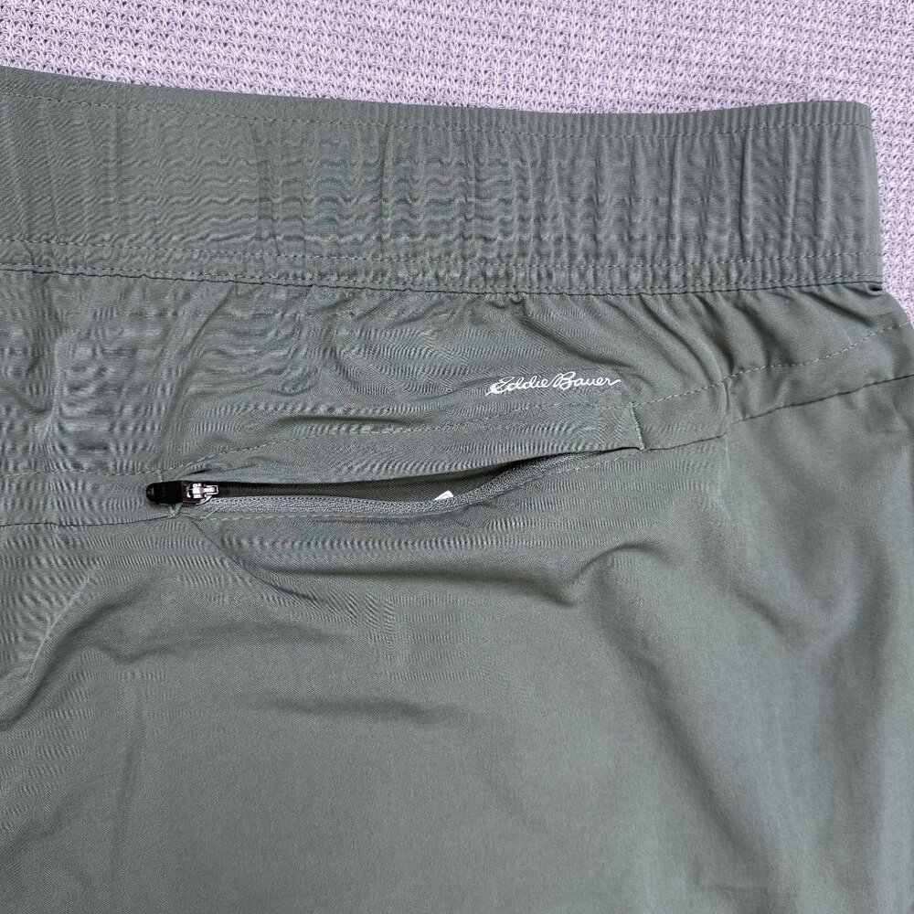 Eddie Bauer Womens Traveler Ankle Pants XL Green Lightweight Elastic Waist Hike - Picture 6 of 15